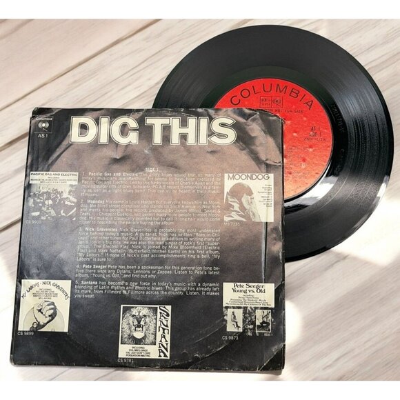 Dig This Columbia Promo Sampler Compact 33 1969 Moondog Santana Pete Seeger - Picture 1 of 8